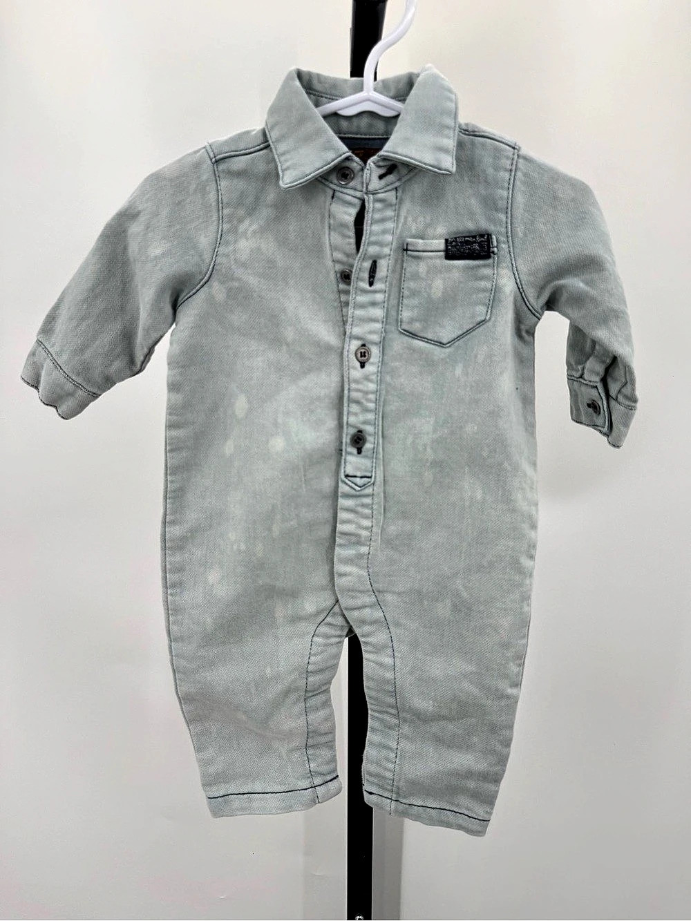 7 For All Mankind Baby Denim Footie Blue Size 0/3M